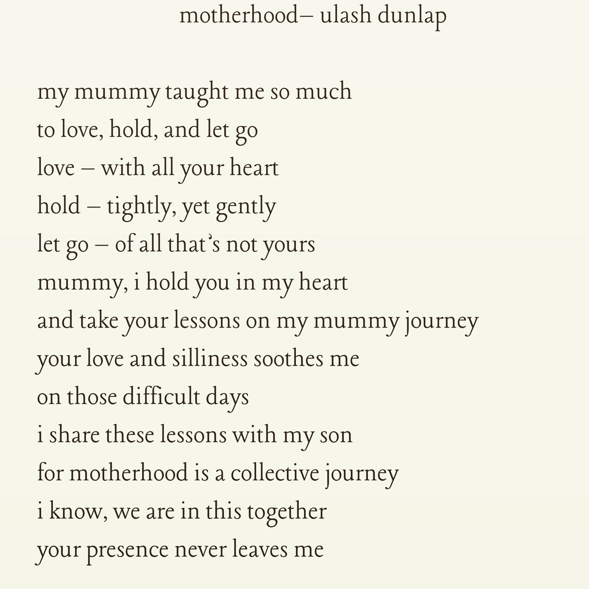Motherhood - Ulash Dunlap