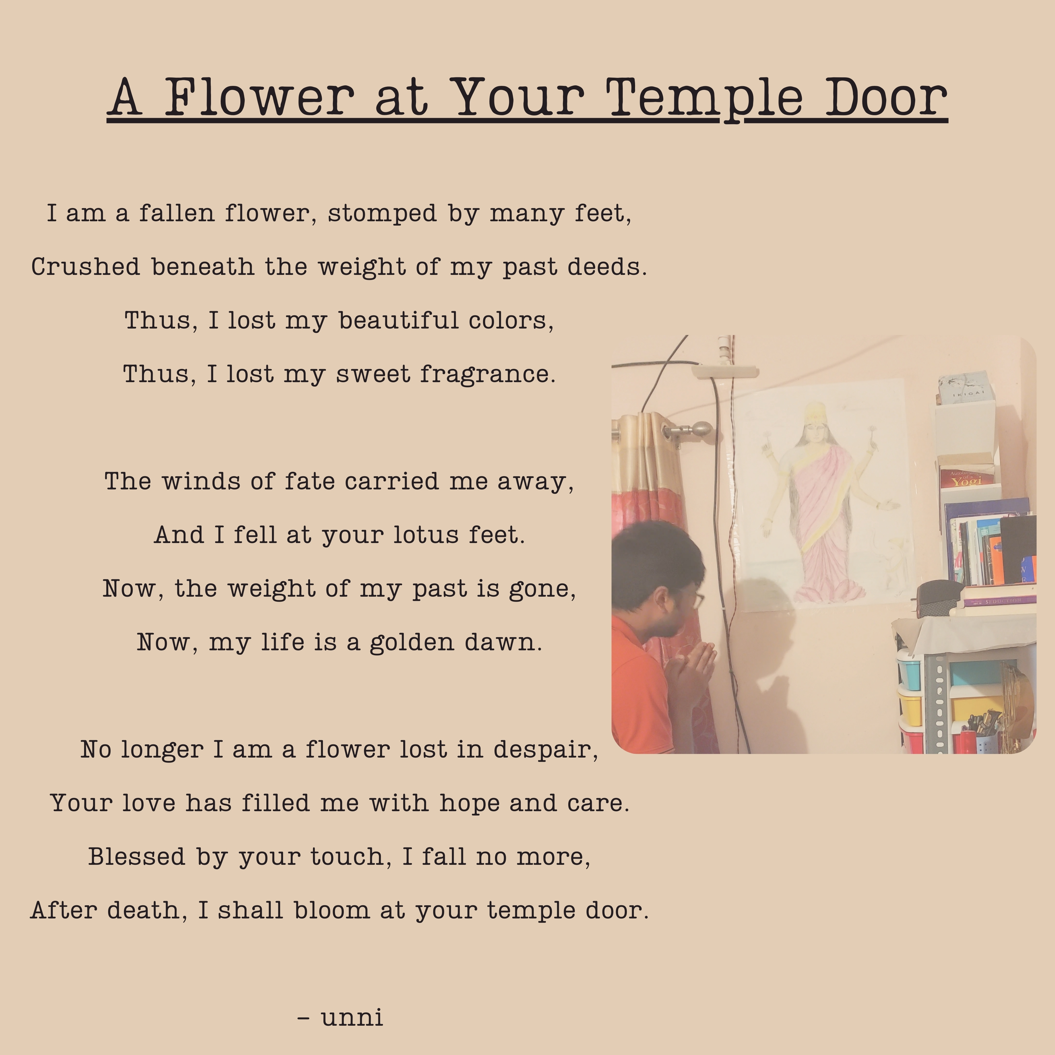 A Flower at Your Temple Door | A poem about Lakshmi devi